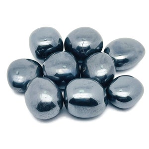 Hematite Tumbled Stone – Large Hematite Crystal Charm – Natural Hematite Stone – Clears Negative Energy – Hematite Gemstone – TU1266