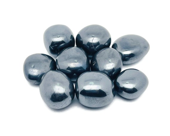 Hematite Tumbled Stone – Large Hematite Crystal Charm – Natural Hematite Stone – Clears Negative Energy – Hematite Gemstone – TU1266