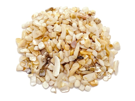 White Shell Chips – Gemstone Chips – Crystal Semi Tumbled Chips - Bulk Crystal - 5-8mm - CP1121