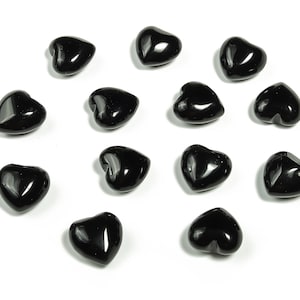 Obsidian Herz Edelstein - Schwarzes Obsidian Herz - Obsidian Puffy Heart - Heilkristall Herz - Obsidian Kristall – 15x15x9mm – HE1015