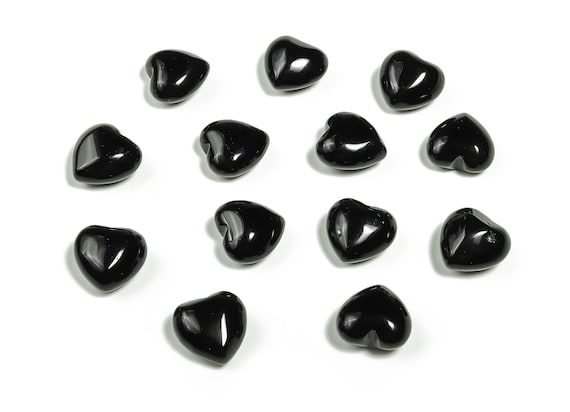 Obsidian Heart Gemstone- Black Obsidian Heart - Obsidian Puffy Heart - Healing Crystal Heart - Obsidian Crystal – 15x15x9mm – HE1015