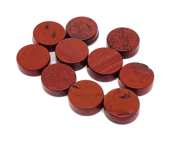 Red Jasper Gemstone Flat Disk - Crystal Round Coin - Loose Gemstone - Cabochon Gemstone - Handmade Gemstone Round - FL1073