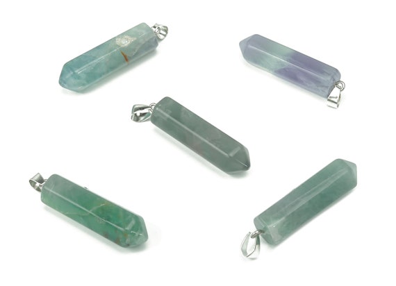 Fluorite Point Pendant - Crystal Pendant – Natural Necklaces - Jewelry Making Supplies - NC1070