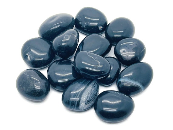 Black Onyx Tumbled Stone – Black Onyx Crystal –  Polished Black Onyx Crystal Stone - TU1036