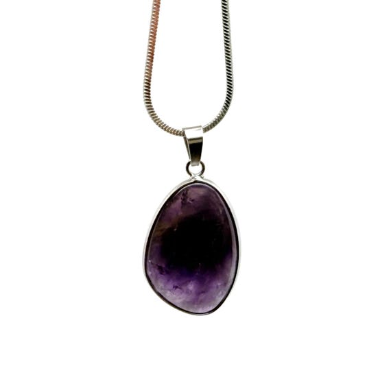 Amethyst Silver Gemstone Pendant - Dainty Crystal Pendant - Birthstone Charm - Jewelry DIY Charms - Gift Charm - NC1878
