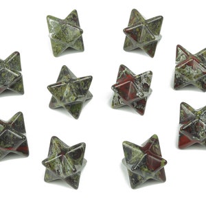 Dragon Blood Jasper Merkaba  - Dragon Blood Jasper Carving Gemstone - Crystal Merkaba Star - Energy Healing - Chakra Stone – 1.3Cm – ME1016