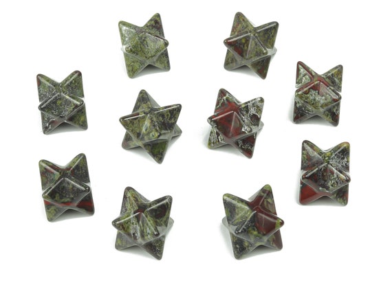 Dragon Blood Jasper Merkaba  - Dragon Blood Jasper Carving Gemstone - Crystal Merkaba Star - Energy Healing - Chakra Stone – 1.3Cm – ME1016