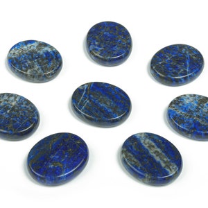 Lapis Lazuli Flat Disk - Slab Natural Stone – Flat Stone - Worry Stone - Healing Crystals – 30x25x7 - FL1039