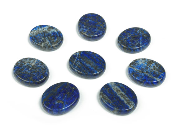 Lapis Lazuli Flat Disk - Slab Natural Stone – Flat Stone - Worry Stone - Healing Crystals – 30x25x7 - FL1039
