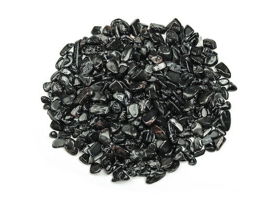Black Tourmaline Chips – Gemstone Chips – Crystal Semi Tumbled Chips - Bulk Crystal - 7-15mm  - CP1083