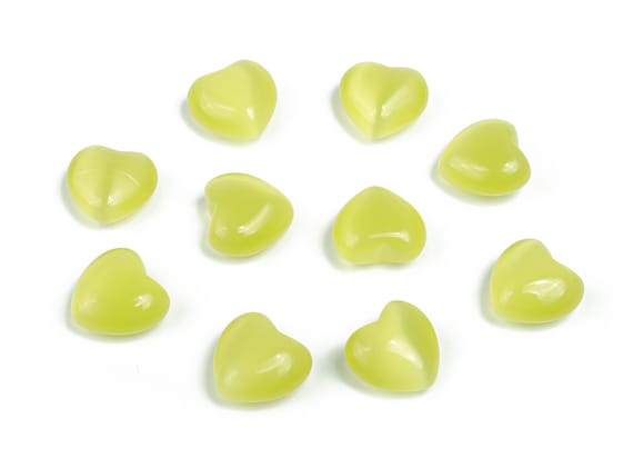 Yellow Cats Eye Heart Gemstone - Puffy Heart – Healing Crystals - Nurturing Stone – Crystal Hearts – 15x15x9mm - HE1030