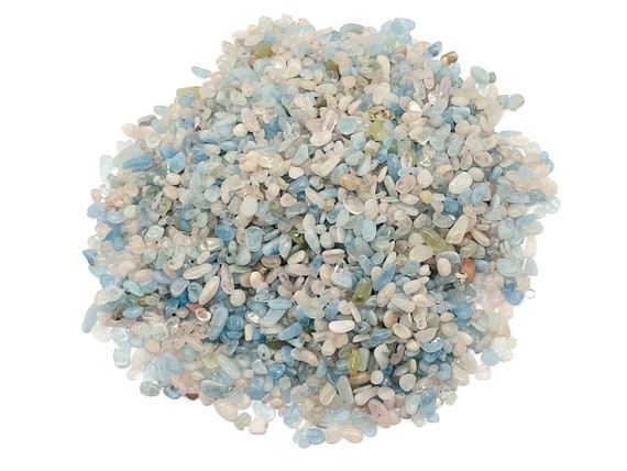Aquamarine Morganite Chips – Gemstone Chips – Crystal Semi Tumbled Chips - Bulk Crystal - 2-6mm - CP1216