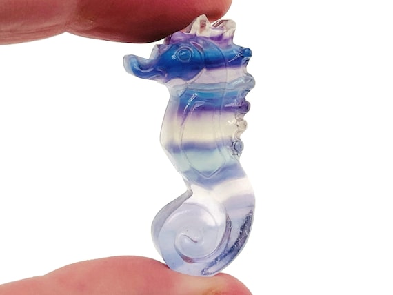 Fluorite Seahorse Carving – Fluorite Carved Gemstone – Healing Crystal – Best Quality - Home Decor - Gifts - CA1015