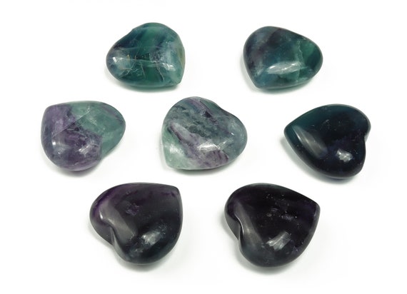 Fluorite Heart Gemstone – Rainbow Fluorite Gemstone –Natural Gemstone – Loose Heart Fluorite Gemstone – 4cm - HE1239