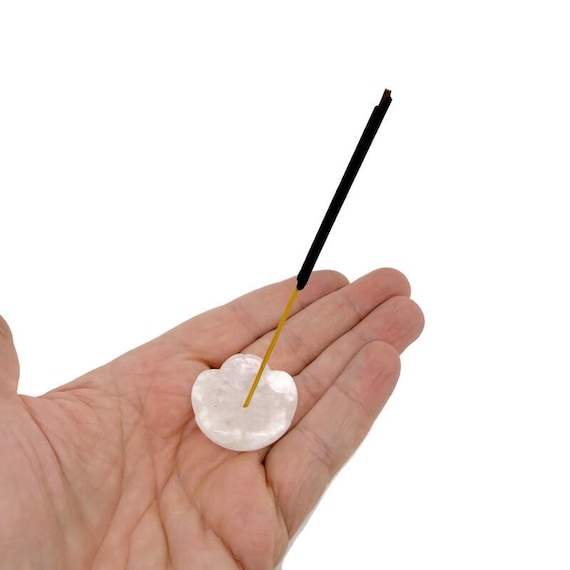 Clear Quartz Gemstone Incense Holder – Hand-Carved Crystal Flower Burner for Cleansing & Relaxation - GZ1012