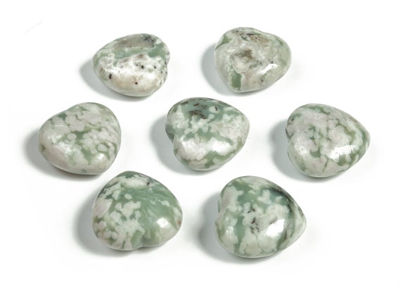 Peace Jade Heart Gemstone - Peace Jade Stone – Carved Gemstone Heart - Gemstone Hearts Healing Stones – Crystal Gift - 3cm - HE1162