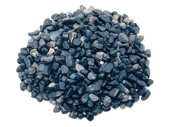 Black Agate Chips – Gemstone Chips – Crystal Semi Tumbled Chips - Bulk Crystal - 5-8mm - CP1189