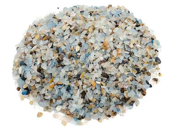 Blue Onyx Chips - Lemurian Aquatine Calcite Chips – Crystal Semi Tumbled Chips - Bulk Crystal - 2-6mm - CP1148