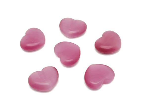 Pink Cats Eye Heart Gemstone – Heart Crystal - Healing Stones – Carving Heart - Natural stones - 30x25x10 - HE1274