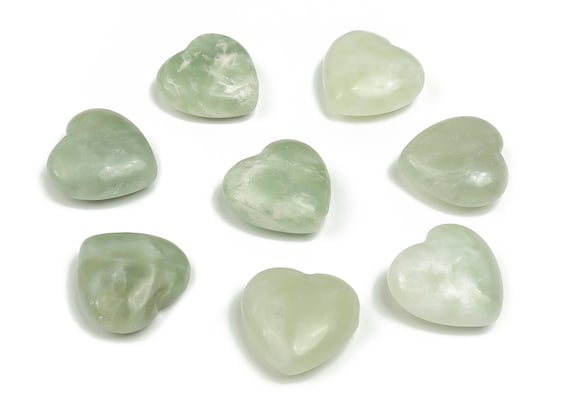 New Jade Heart Gemstone – Heart Crystal - Healing Stones – Carving Heart - Natural stones - 2.5cm - HE1120