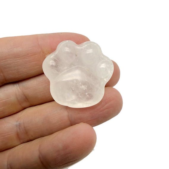 Clear Quartz Bear Paw Crystal Carving – Handcrafted Gemstone Creature Statue - HA1254