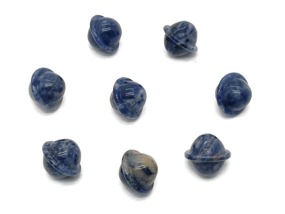 Sodalite Saturn Crystal - Mini Planet Gemstone - Crystal Carving - 18mm - SA1003