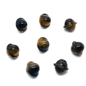 Tiger Eye Saturn Crystal - Mini Planet Gemstone - Crystal Carving - 18mm - SA1006