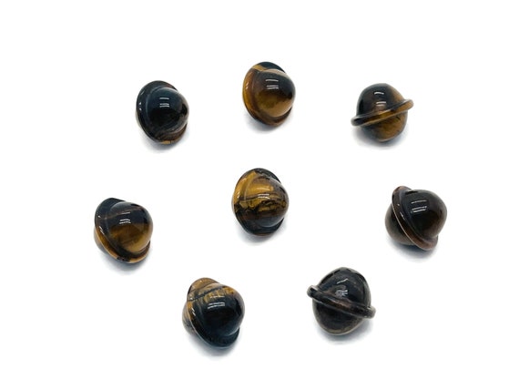 Tiger Eye Saturn Crystal - Mini Planet Gemstone - Crystal Carving - 18mm - SA1006