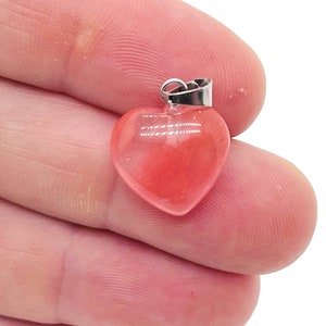 Cherry Quartz Heart Pendant - Crystals Pendant Healing - Mini Crystal Pendant - Gifts - NC1128
