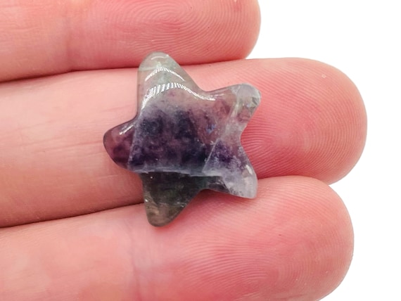 Fluorite Star Gemstone – Star Carving Star – Mini Star Crystal Stone – Healing crystal – 2cm – ST1006
