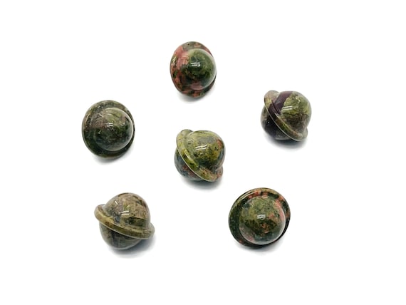 Unakite Saturn Crystal - Mini Planet Gemstone - Crystal Carving - 18mm - SA1010