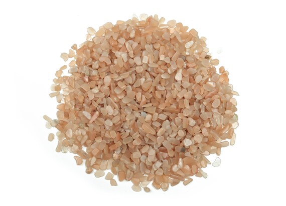 Peach MoonStone Chips – Gemstone Chips – Crystal Semi Tumbled Chips - Bulk Crystal - 2-6mm  - CP1074