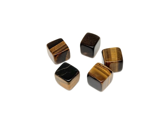 Tiger Eye Cube Tumbled Stone - Crystal Lovers - Polished Cube - Crystals - Tumbled Crystal Cube Carving - FL1090