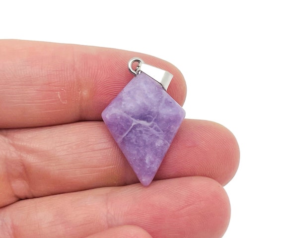 Lepidolite Gemstone for Pendant - Triangle Geometric Gemstone Pendant - Natural Gemstone Jewelry - For Women Lucky Pendant - NC1429