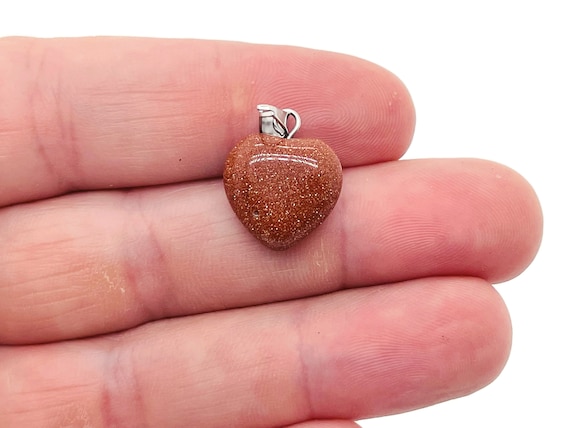 GoldStone Heart Pendant - Crystals Pendant Healing - Mini Crystal Pendant - Gifts - NC1131