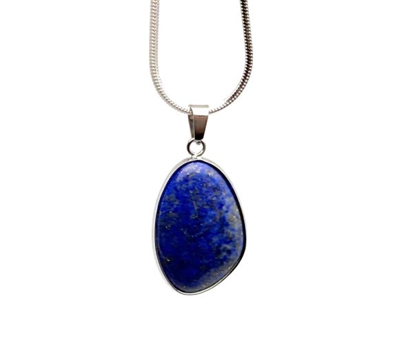 Lapis Lazuli Silver Gemstone Pendant - Dainty Crystal Pendant - Birthstone Charm - Jewelry DIY Charms - Gift Charm - NC1880