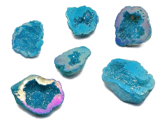 Blue Aura Oco Agate Geode Crystal – Rough Oco Agate Geode - Healing tone - Gemstone - Crystal – Oco Agate - RA1156