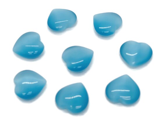 Blue Cats Eye Heart Gemstone Flat – Heart Crystal - Healing Stones – Carving Heart - Natural stones - 20x20x6 - HE1085