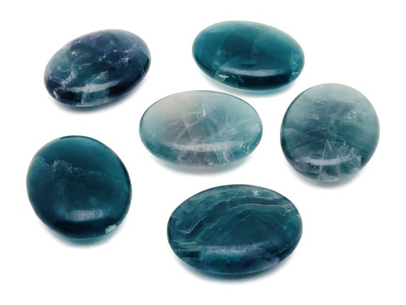 Fluorite Palm Stone – Oval Fluorite Stone –Natural Gemstone – Worry Stone - 45x35mm - PA1038