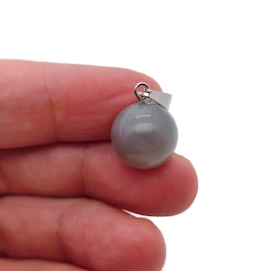 Gray Agate Crystal Ball Pendant - Ball Charm Whith Brass - Crystal Round Ball Pendant - Jewelry Making - Healing Crystal - NC1380