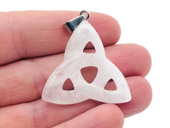 Clear Quartz Celtic Knot Pendant - Trinity Crystals Pendant - Gemstone - Valentine's Day - NC1267