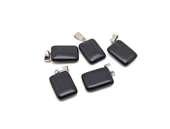 Obsidian Crystal Rectangle Shape Pendants - Wholesale Gemstones - Stone Healing Crystal Rectangle Necklace - Natural Stones - NC1718