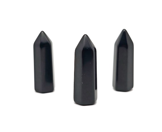 Obsidian Crystal Obelisk Tower – Gemstone Tower – Tower Crystal – Hand Carved Crystal Point – Healing Crystal – 40mm – TW1099