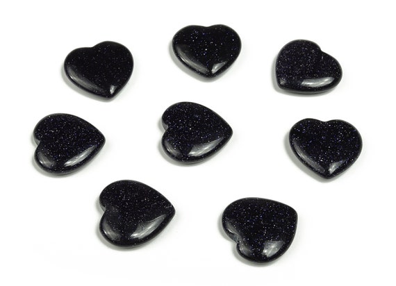 Blue GoldStone Heart Gemstone Flat – Heart Crystal - Healing Stones – Carving Heart - Natural stones - 20x20x6 - HE1067