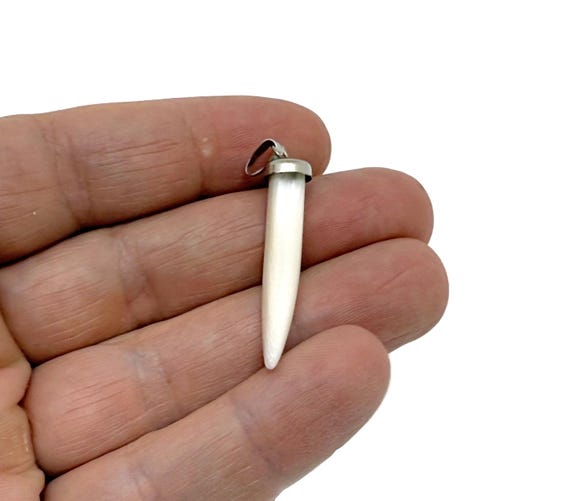 Natural Pearl Ivory Pendant - Crystals Pendant Healing - Sea Shell Pendant - Handmade Jewelry - NC1834