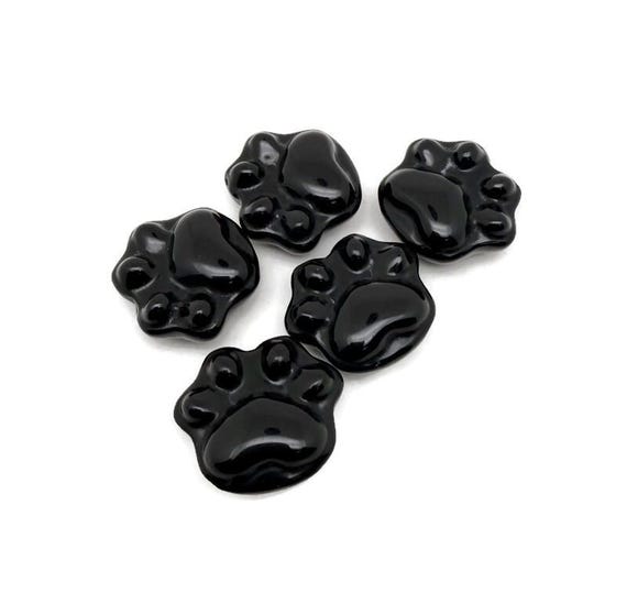 Obsidian Bear Paw Crystal Carving – Handcrafted Gemstone Creature Statue - HA1253