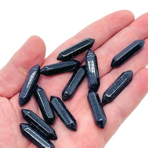 Blue Goldstone Terminated Carved Point – Point Small Crystal Point – Crystal Pendant - 33mm - PO1025