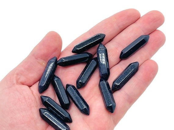Blue Goldstone Terminated Carved Point – Point Small Crystal Point – Crystal Pendant - 33mm - PO1025