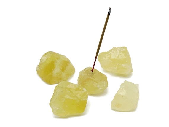 Citrine Crystal Incense Holder -Rough Crystal Stone Incense Stick Holder -Raw Stone Incense Holder - Healing Stone - RS1001