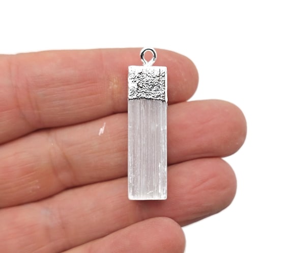 Selenite Stick Pendant - Crystals Pendant Healing - Mini Crystal Pendant - Gifts - NC1148
